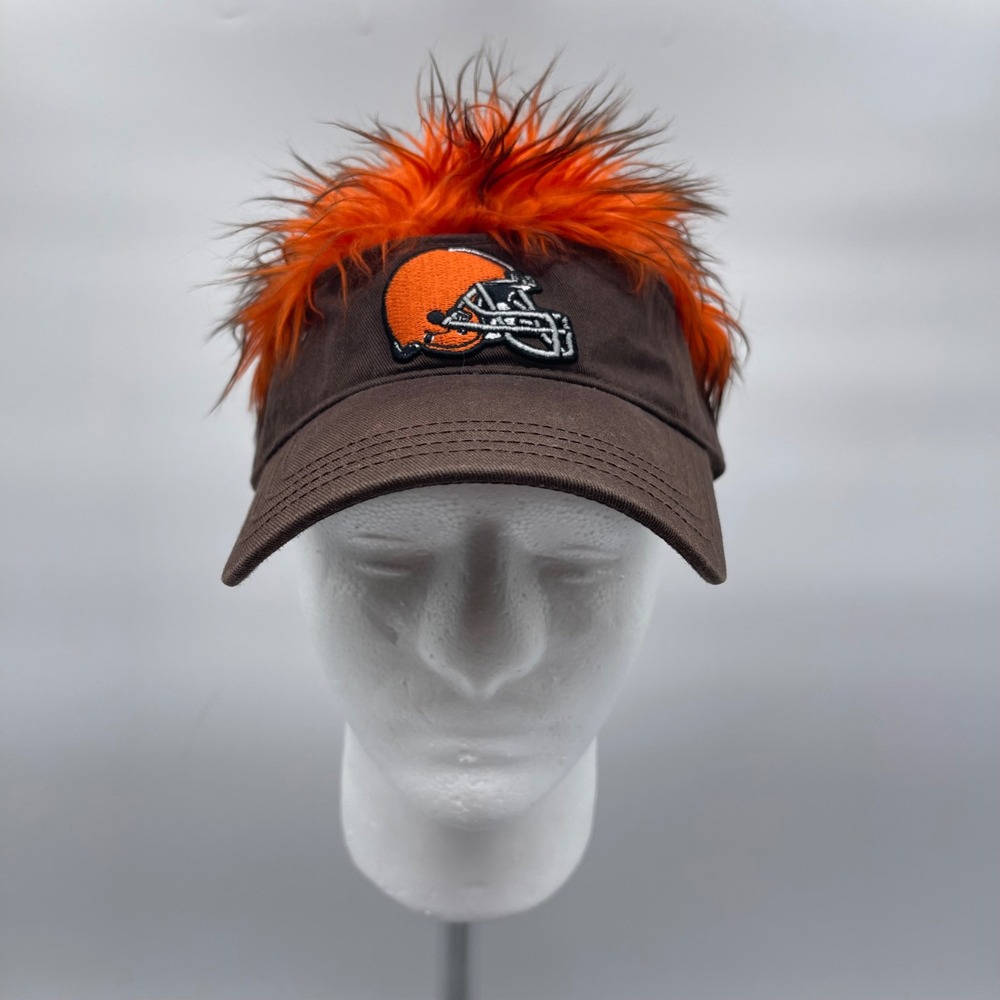 Reebok 4638006 NFL Cleveland Browns Flair Hair OSFA Strapback Visor Hat 8516338